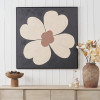 Brown and Natural Large Flower Design Canvas with Black Frame