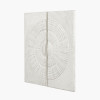 S/2 Antique White Moulded Metal Circle Wall Art