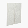 S/2 Antique White Moulded Metal Circle Wall Art