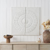 S/2 Antique White Moulded Metal Circle Wall Art