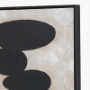 Black and Natural Stone Design Canvas Wall Art with Black Frame