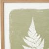 S/2 Green and Natural Fern Canvas Wall Art with Natural Frames