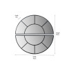 Black Metal 2 Half Moon Section Wall Mirror