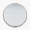 Natural Wood Round Wall Mirror