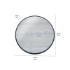 Black Wood Veneer and Foxed Glass Round Wall Mirror