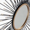 Black and Gold Metal Starburst Design Round Wall Mirror
