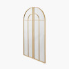 Gold Metal 2 Section Arch Wall Mirror