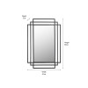 Black Metal Art Deco Rectangular Wall Mirror