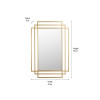 Gold Metal Art Deco Rectangular Wall Mirror