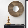 Antique Brass Metal Round Wall Mirror