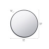 Black Wood Veneer and Mirrored Glass Round Wall Mirror