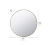 Brushed Gold Metal Slim Frame Round Wall Mirror Small
