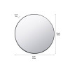 Black Metal Slim Frame Round Wall Mirror Large