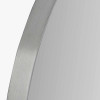 Brushed Silver Metal Slim Frame Round Wall Mirror Large