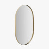 Brushed Gold Metal Slim Frame Oval Wall Mirror