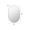 Brushed Silver Metal Slim Frame Oval Wall Mirror
