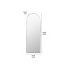 Brushed Silver Metal Slim Frame Arch Floor Mirror