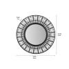Black Bamboo Frame Round Wall Mirror