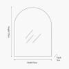 Brushed Gold Metal Slim Frame Tall Arch Wall Mirror