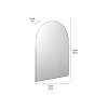 Brushed Silver Metal Slim Frame Tall Arch Wall Mirror