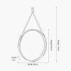 Peppercorn Leather Frame Round Wall Mirror