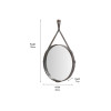 Peppercorn Leather Frame Round Wall Mirror
