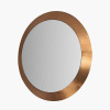 Burnished Gold Metal Angled Frame Round Mirror Large