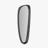 Black Wood Veneer Teardrop Shaped Wall Mirror