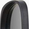 Black Wood Veneer Teardrop Shaped Wall Mirror