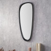 Black Wood Veneer Teardrop Shaped Wall Mirror