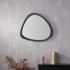 Black Wood Veneer Curved Wall Mirror