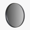 Black Wood Veneer Deep Edge Round Wall Mirror Large