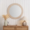 Tivoli Travertine Effect Veneer Round Wall Mirror