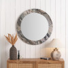 Myana Jade Marble Effect Veneer Round Wall Mirror