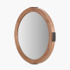Vermont Light Walnut Wood Veneer Round Wall Mirror