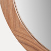 Vermont Light Walnut Wood Veneer Round Wall Mirror