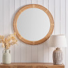 Natural Rattan Frame Round Wall Mirror