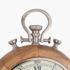 Mango Wood and Silver Metal Stopwatch Design Wall Clock