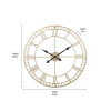Antique Gold Metal Round Wall Clock Large