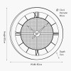 Natural Wood and Black Metal Mesh Round Wall Clock