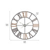 Natural Wood and Antique Grey Metal Round Wall Clock Large