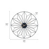 Black Metal Geo Design Round Wall Clock