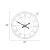 Antique Grey Metal Round Wall Clock Large