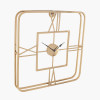 Gold Metal Double Framed Square Wall Clock