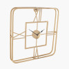 Gold Metal Double Framed Square Wall Clock