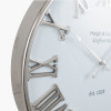 Silver Metal and White Face Round Wall Clock