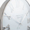 Silver Metal and White Face Round Wall Clock