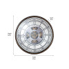 Antique Gold Wood and Mirror Working Cog Round Wall Clock