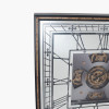 Antique Gold Wood and Mirror Working Cog Square Wall Clock