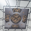 Antique Gold Wood and Mirror Working Cog Square Wall Clock